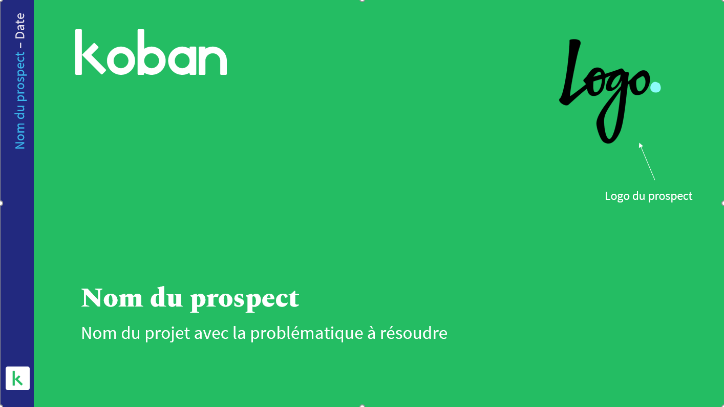 Exemple d'une première page d'une proposition commerciale